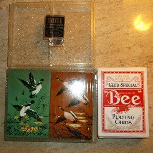 Vintage Playing Card Bundle – Hoyle Wildlife Ducks Double Deck + Bee Casino Deck